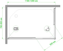 Royal Bath Душевой уголок RB 8120HPD-C-BL 120х80х185 – фотография-4
