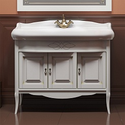 Opadiris Тумба под раковину Лоренцо 100 белая с патиной – фотография-1