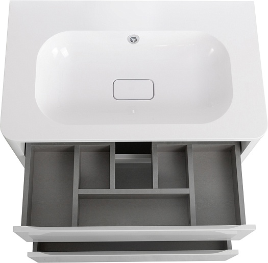 Cezares Тумба с раковиной без отверстия под смеситель Relax 80 подвесная bianco lucido – фотография-4