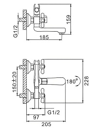 Frap Смеситель для ванны с душем H25 F3025 хром – фотография-5