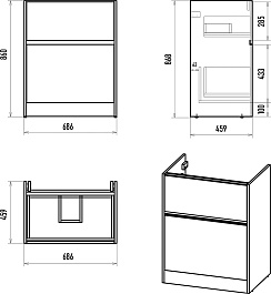Misty Тумба с раковиной под стиральную машину Ингрид 130 L белая – фотография-10