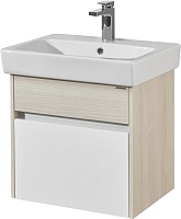 Акватон Тумба с раковиной Верди Pro 60 подвесная белая/ясень фабрик