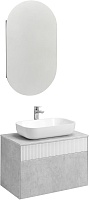 Акватон Мебель для ванной Марбл 80 Лола 60 подвесная слэйт/белая матовая