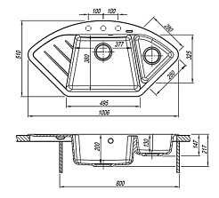 Florentina Мойка гранитная Веста угловая грей – фотография-2