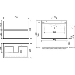 Sancos Тумба с раковиной Urban 80 белый глянец раковина Element 81 CN7005 – фотография-4