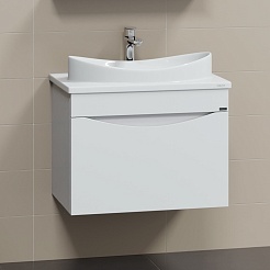 СанТа Тумба под раковину-столешницу Сатурн 70 подвесная белая – фотография-2