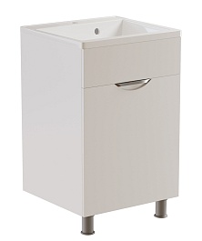 Mixline Тумба с раковиной Этьен 50 белая правая – фотография-1