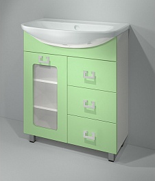 Какса-а Тумба с раковиной "Витраж-Цвет 70" фисташка – фотография-2