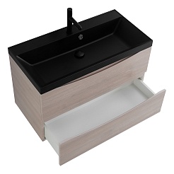 BelBagno Тумба с раковиной Marino 80 подвесная Rovere Grigio с раковиной 80/45 ART-AST-NERO – фотография-3