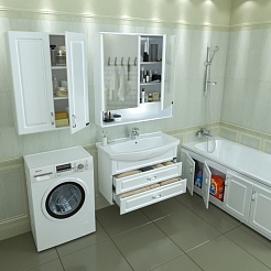 СанТа Зеркальный шкаф Вегас 90 белый – фотография-6