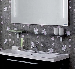 Акватон Полка стеклянная 100 см черная – фотография-1