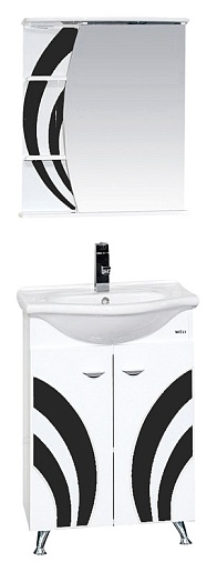 Misty Тумба с раковиной Каролина 60 прямая, черное стекло – фотография-4