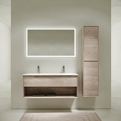 Sancos Тумба с раковиной Marmi 1.0 120 дуб галифакс натуральный раковина Grace 121 CN7016 для двоих – фотография-6