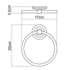 WasserKRAFT Держатель полотенец кольцо "Rhein K-6260" – фотография-2