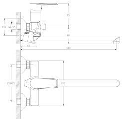 Rossinka Смеситель RS28-33 универсальный – фотография-2