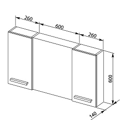 Aquanet Зеркало для ванной "Данте 60" (камерино 2 навесных шкафчика) – фотография-4