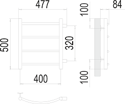 Terminus Полотенцесушитель водяной Классик П4 400x500 БП320 хром – фотография-3