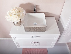 Бриклаер Мебель для ванной Адель 85 2 серебро – фотография-3