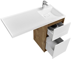 Акватон Тумба с раковиной Лондри 40 R дуб рустикальный/белая – фотография-3