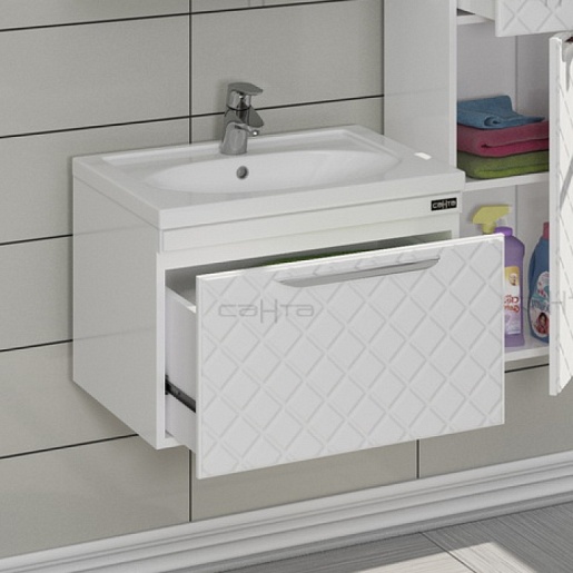 СанТа Тумба для умывальника Калипсо 60 люкс, подвесная – фотография-2