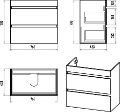 Misty Мебель для ванной Мира 80 белая матовая – фотография-15