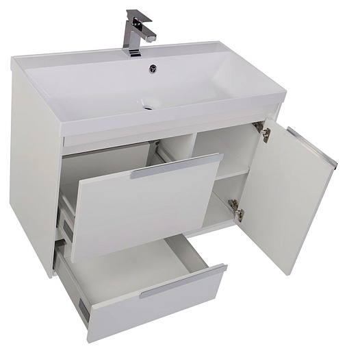 Aquanet Тумба с раковиной "Тиволи 90" белая – картинка-7