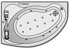 Kolpa San  Комплект гидро-аэромассажа Kolpa San Calando Luxus (подсветка, дезинфекция, массаж: боковой, аэромассаж)