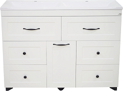 Misty Мебель для ванной Дуэт 120 6 ящиков с б/к белая – фотография-3
