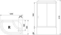 Royal Bath Душевая кабина Practic RB 8120BK1-M-BL 90x90 R стекло рифленое профиль черный матовый – фотография-8