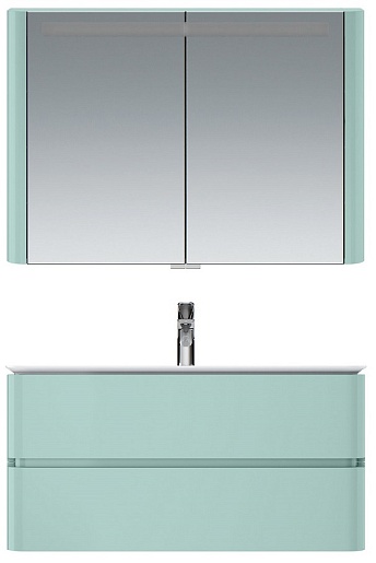 Am.Pm Зеркальный шкаф Sensation 100, с подсветкой, мятный – фотография-4