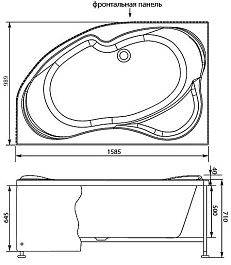 Aquanet Акриловая ванна Capri L 160x100 см – фотография-8
