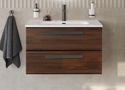 BelBagno Мебель для ванной Eco Cer-N 80 CZR-8095-80 орех шоколад софт ручки матовые чёрные – фотография-3