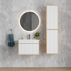 Onika Мебель для ванной Дайлер 60 подвесная белая/дуб сонома – фотография-2