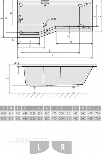 Alpen Акриловая ванна Versys 160 R – фотография-4
