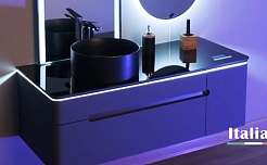 Jorno Тумба с раковиной Shine 120 с МФУ антрацит Shi.01.120-M/P/A подвесная – фотография-1