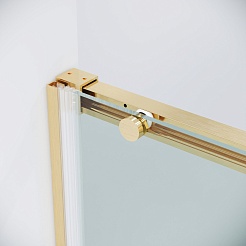 Grossman Душевая дверь в нишу Galaxy 110x195 профиль золото сатин стекло прозрачное – фотография-8