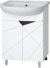 Misty Тумба с раковиной Грани 60 белая – фотография-1