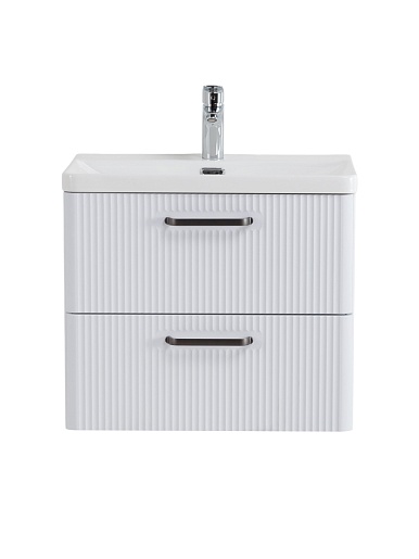 BelBagno Тумба с раковиной Due 50 подвесная Bianco Lucido ручки Матовый тёмный никель – фотография-2