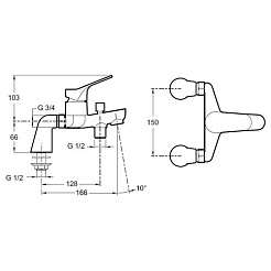 Jacob Delafon Смеситель для ванны Brive E75768-CP – фотография-2