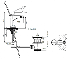 Cezares Смеситель LACONICO-BS-BLC для биде – фотография-2