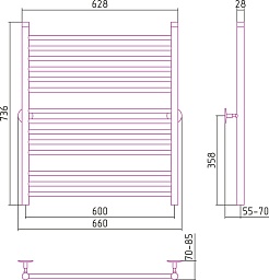 Стилье Полотенцесушитель Универсал-53 800х600 – фотография-2