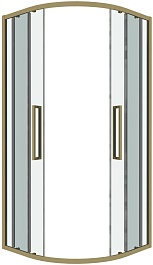 Grossman  Душевой уголок Cosmo 90x90x195 четверть круга профиль золото сатин стекло прозрачное – фотография-2