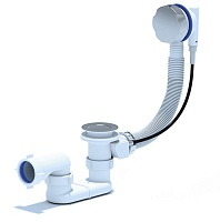 Cezares Слив-перелив полуавтомат для акриловой ванны 520 мм, с гибкой трубой CZR-STP1-01