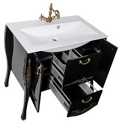 Aquanet Комплект Мебели "Виктория 90" черный/золото – фотография-5