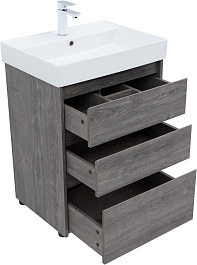 Aquanet Тумба с раковиной Nova Lite 60 дуб рошелье – фотография-6