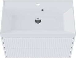 Vivon Тумба с раковиной Kristi 80 подвесная белая матовая рифленая – фотография-10
