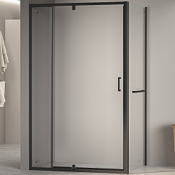 RGW Душевой уголок Passage PA-078-1B (PA-008B + Z-060-2B) 80x90 профиль черный стекло прозрачное – фотография-1