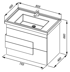 Aquanet Тумба с раковиной "Мадейра 80" дуб кантри – фотография-10