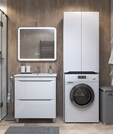 Vigo Шкаф пенал Grani 640 под стиральную машину белый – фотография-5