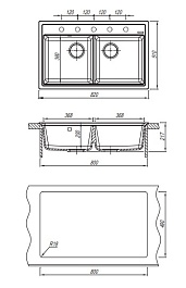 Florentina  Мойка гранитная Липси 820 коричневый – фотография-2